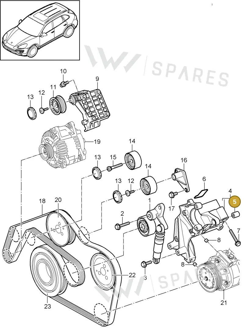 95514741000 — Porsche Cayenne (2010-2018) diagram p37102090, position 5