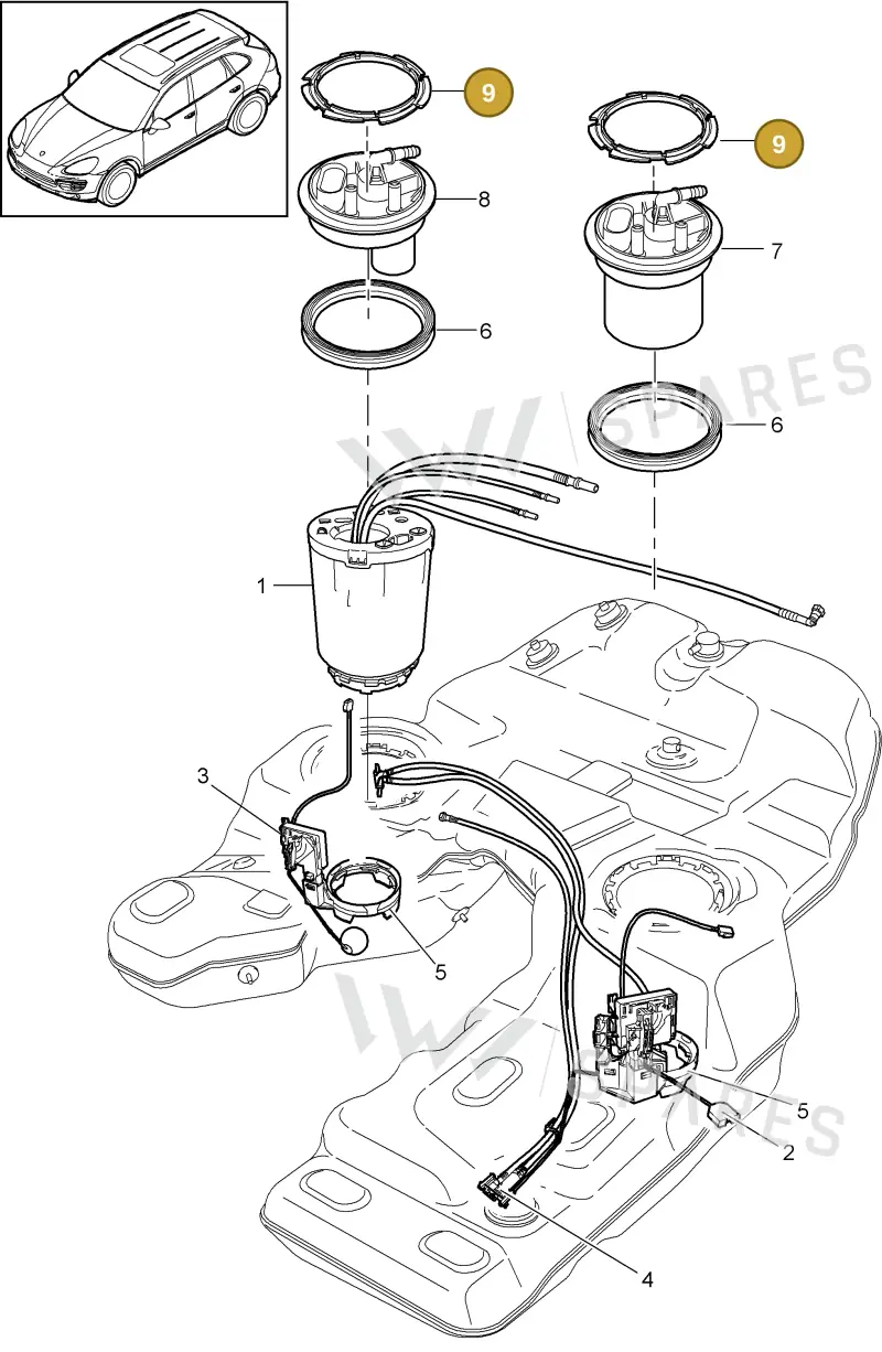 95520162301 — Porsche Cayenne (2010-2018) diagram p37201010, position 9