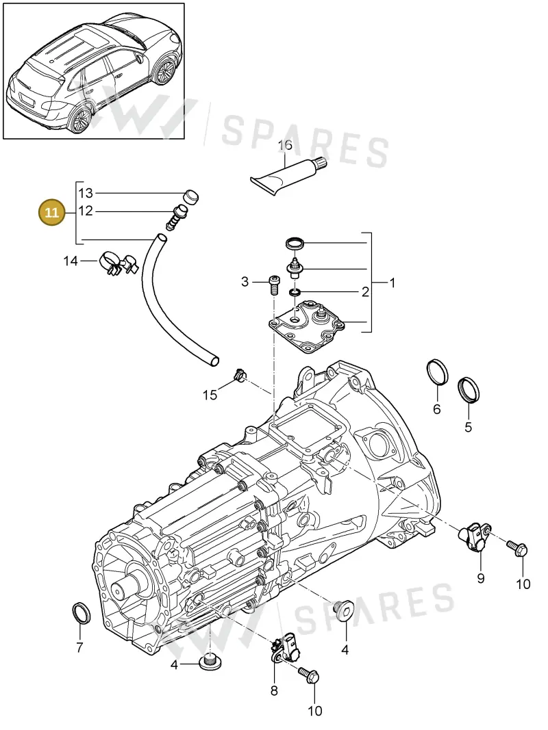 95530104700 — Porsche Cayenne (2010-2018) diagram p37302010, position 11