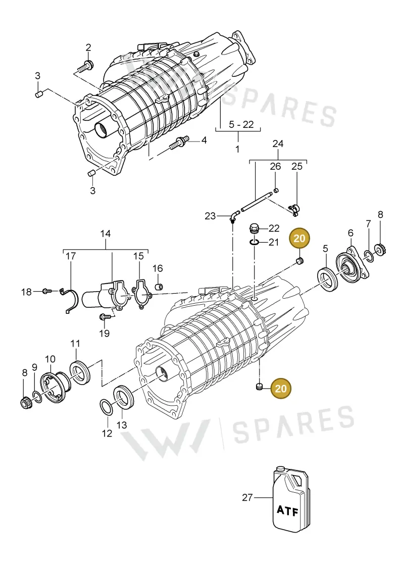 95530111501 — Porsche Cayenne (2002-2006) diagram p24305015, position 20