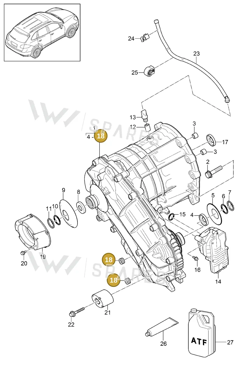 95530111501 — Porsche Cayenne (2010-2018) diagram p37305010, position 18