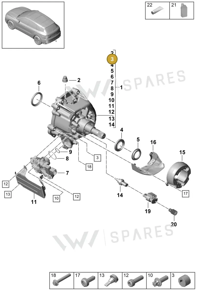 95530111501 — Porsche Cayenne (2017-2023) diagram p51305000, position 3