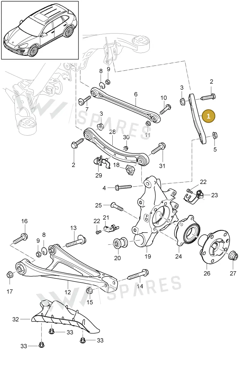 95533104900 — Porsche Cayenne (2010-2018) diagram p37501000, position 1