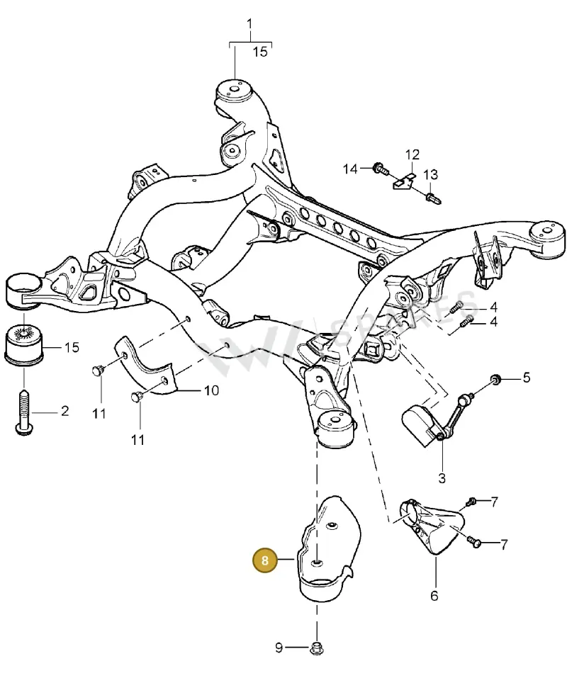 95533131401 — Porsche Cayenne (2002-2006) diagram p24501001, position 8