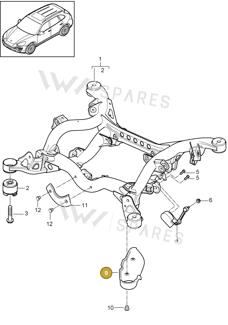 95533131401 — Porsche Cayenne (2010-2018) diagram p37501001, position 9