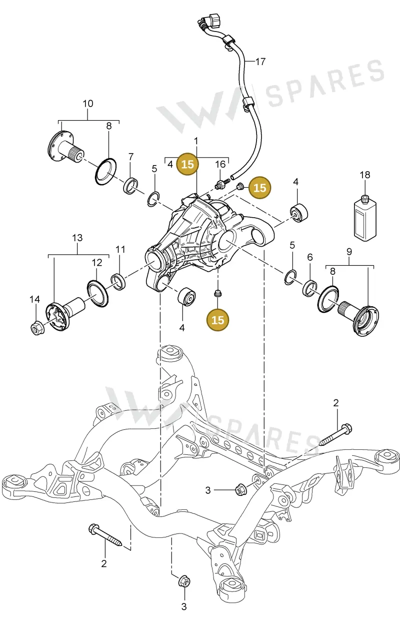 95533205700 — Porsche Cayenne (2002-2006) diagram p24305000, position 15