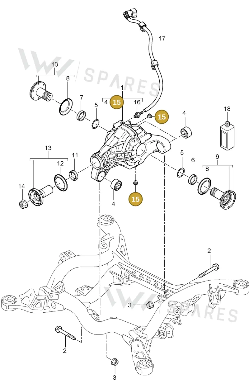 95533205700 — Porsche Cayenne (2007-2010) diagram p31305000, position 15