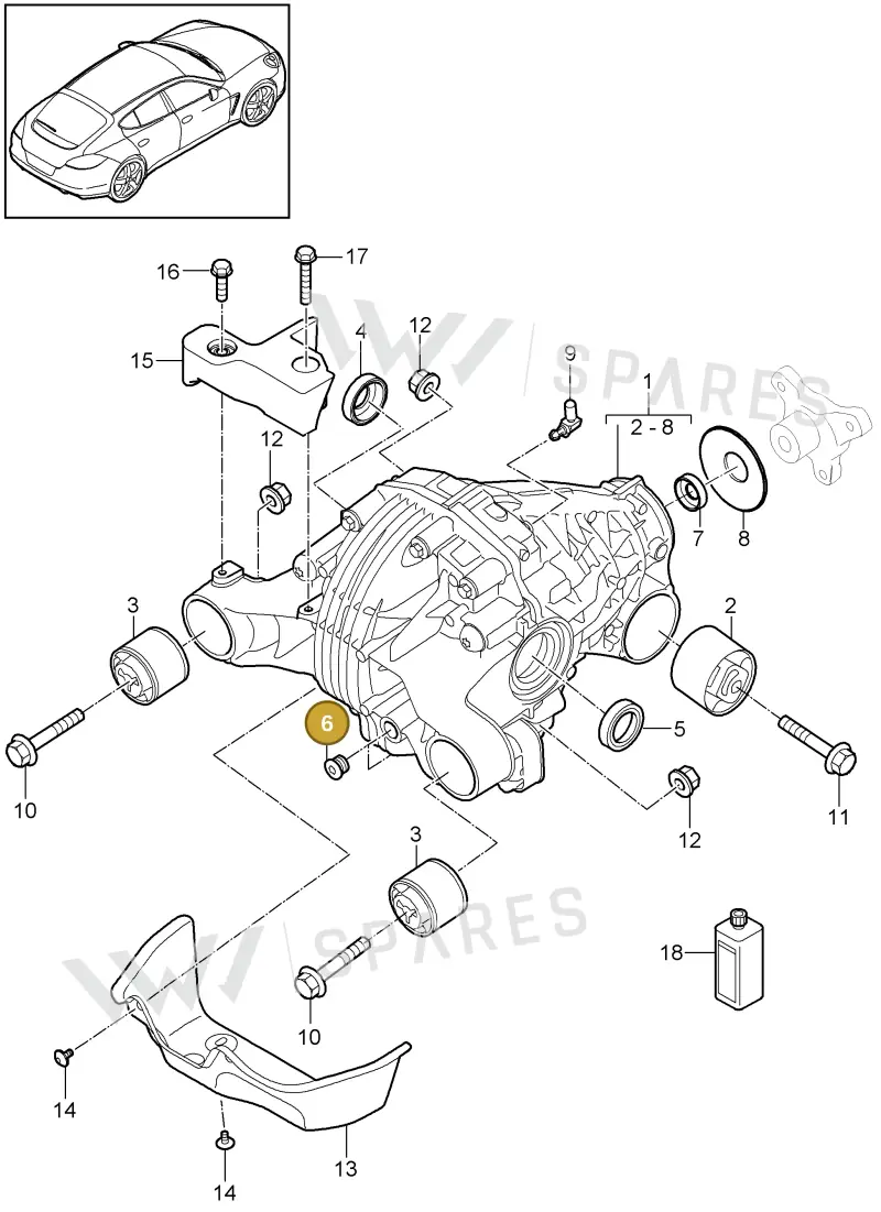 95533205700 — Porsche Panamera (2009-2016) diagram p35305030, position 6