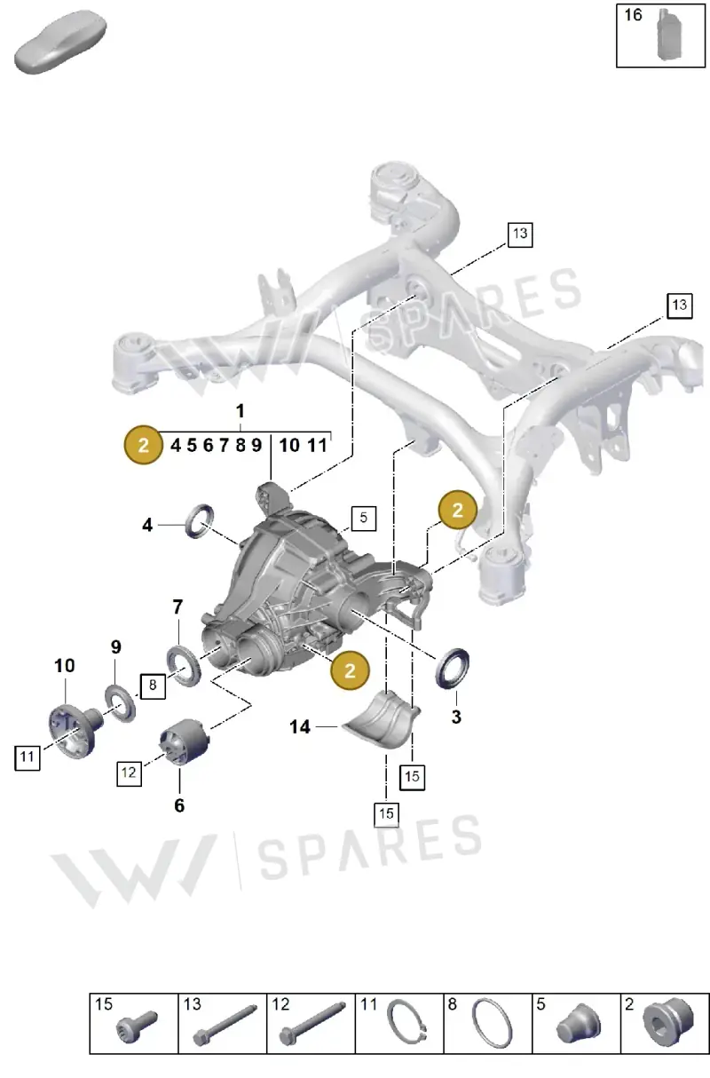 95533205700 — Porsche Cayenne Coupe (2023-2023) diagram p60305000, position 2