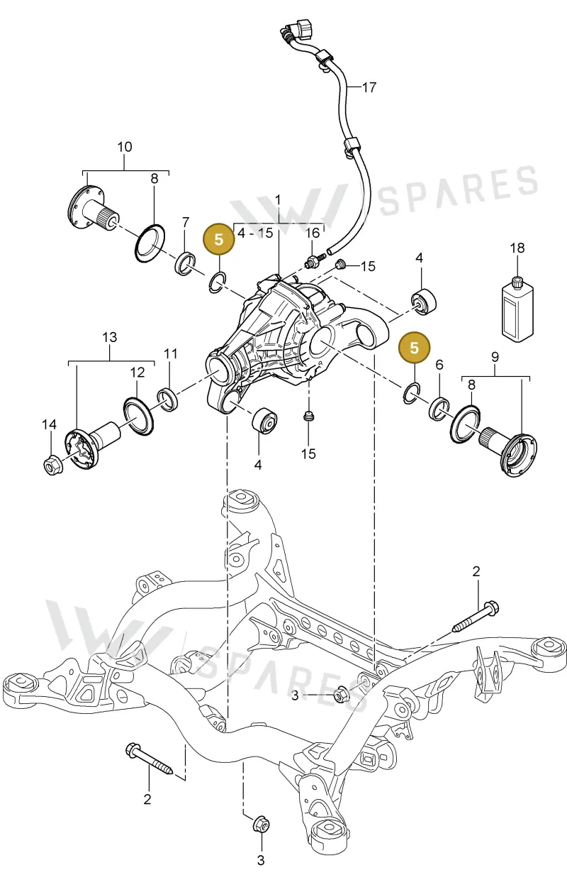 95533212500 — Porsche Cayenne (2007-2010) diagram p31305000, position 5