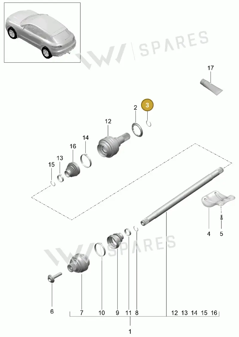95533212500 — Porsche Macan GTS (2013-2018) diagram p44501020, position 3