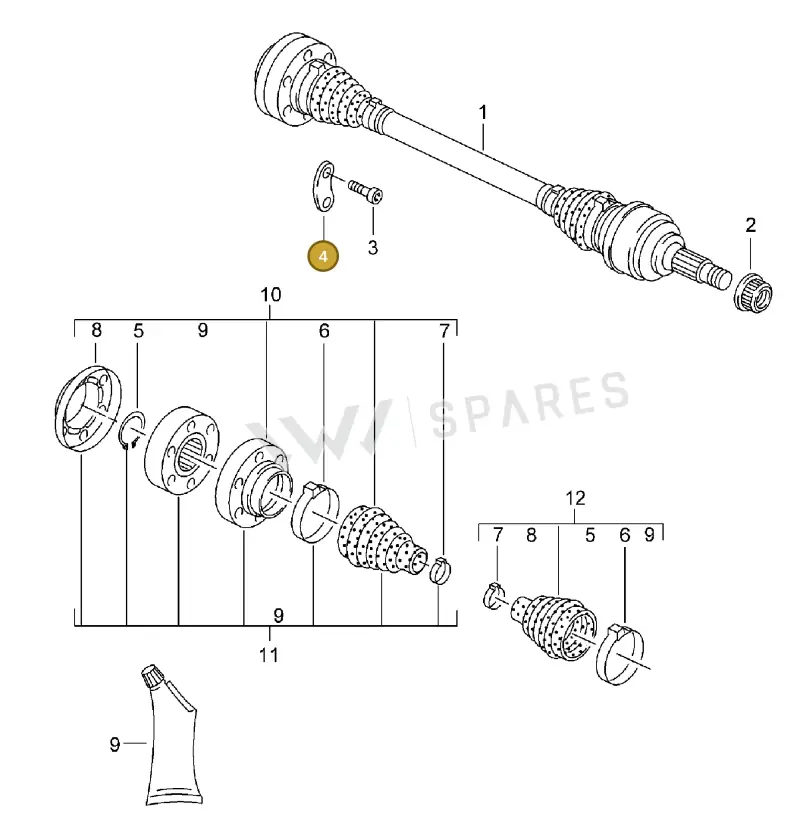 95533219121 — Porsche Cayenne (2002-2006) diagram p24501010, position 4