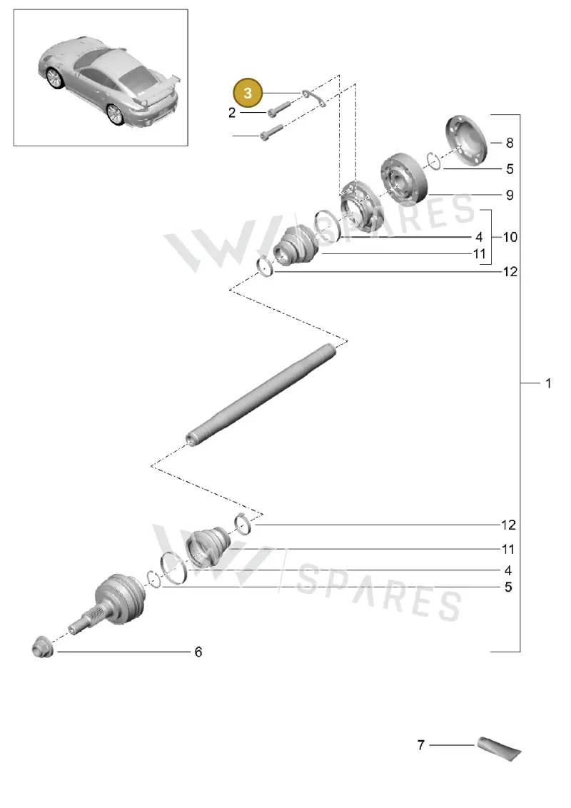 95533219121 — Porsche GT2 RS Clubsport (2013-2020) diagram p42501025, position 3