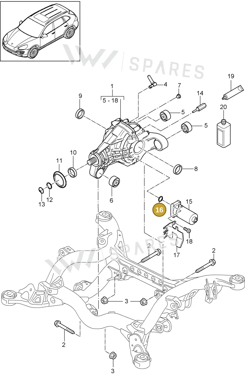 95533264900 — Porsche Cayenne (2010-2018) diagram p37305050, position 16