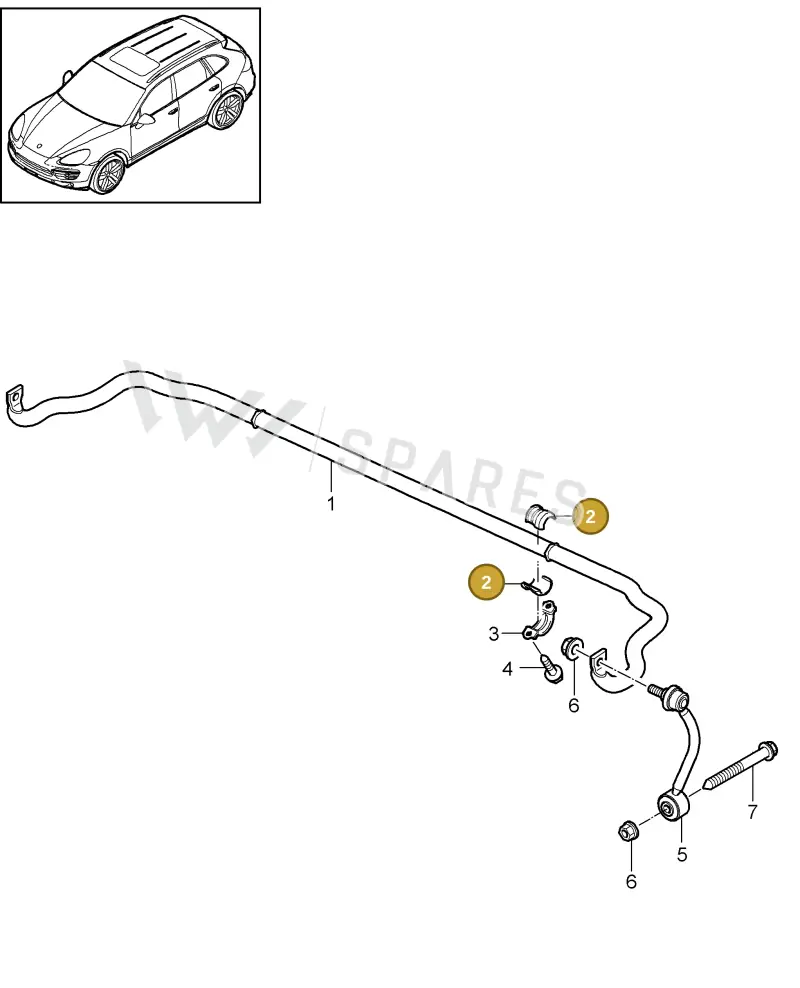 95533379240 — Porsche Cayenne (2010-2018) diagram p37501003, position 2