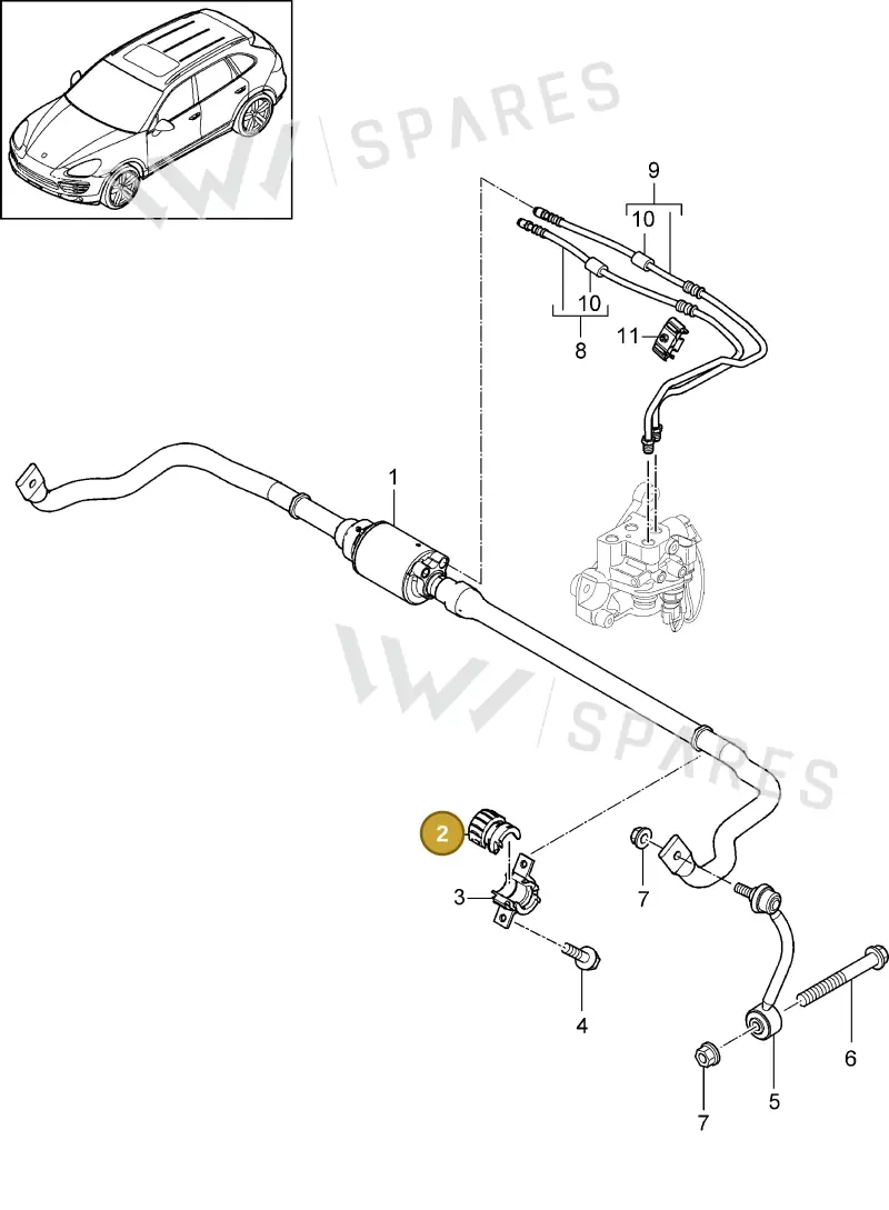 95533379300 — Porsche Cayenne (2010-2018) diagram p37501004, position 2