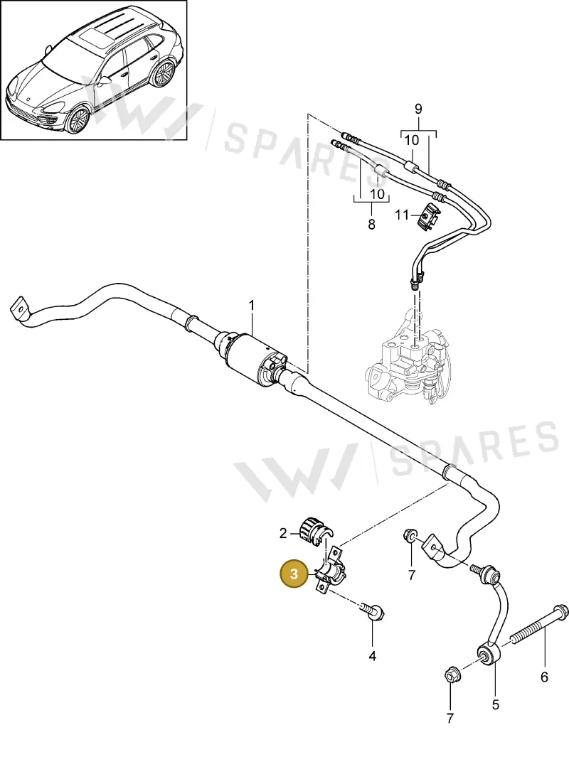 95533379400 — Porsche Cayenne (2010-2018) diagram p37501004, position 3