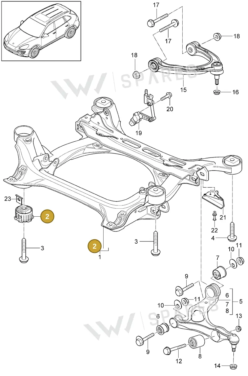 95534113301 — Porsche Cayenne (2010-2018) diagram p37401000, position 2