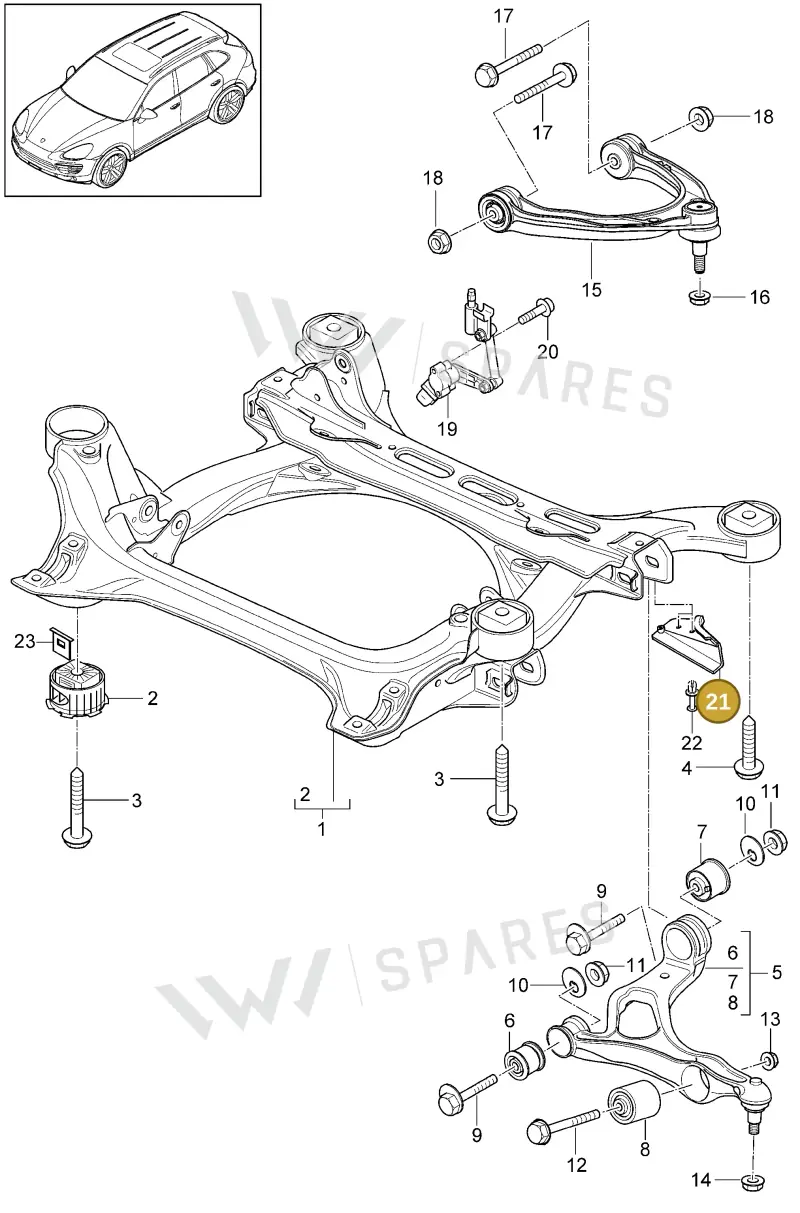 95534148400 — Porsche Cayenne (2010-2018) diagram p37401000, position 21