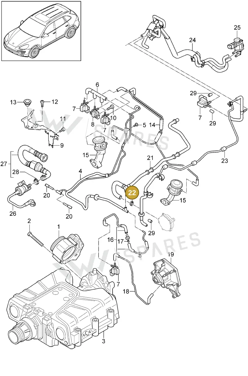 95534756900 — Porsche Cayenne (2010-2018) diagram p37107020, position 22