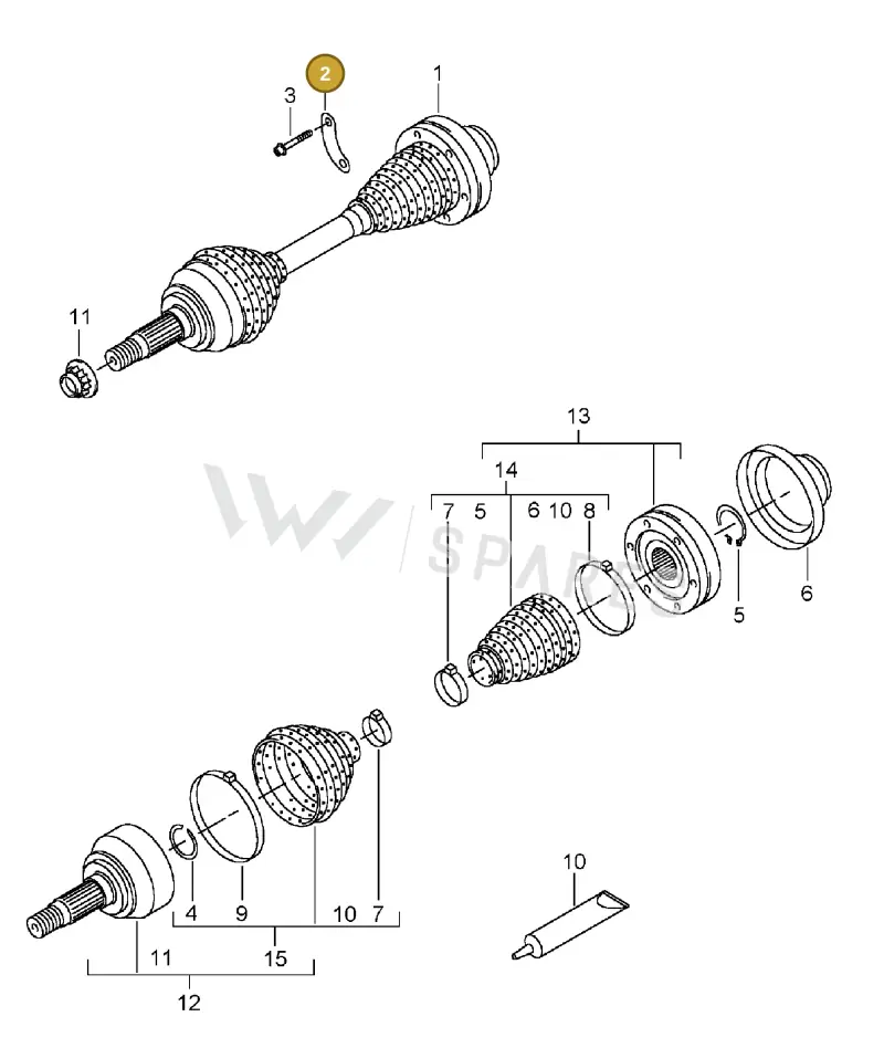 95534919111 — Porsche Cayenne (2002-2006) diagram p24401010, position 2