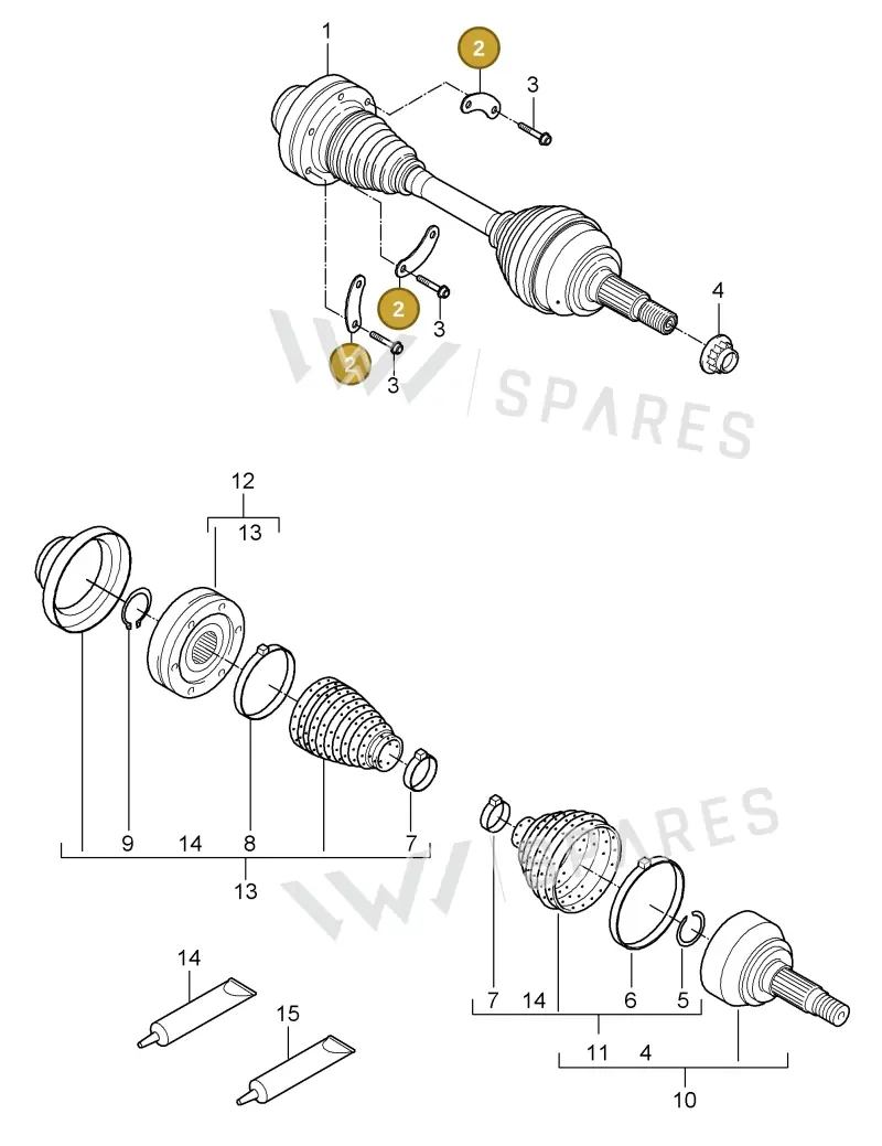 95534919111 — Porsche Cayenne (2007-2010) diagram p31401010, position 2