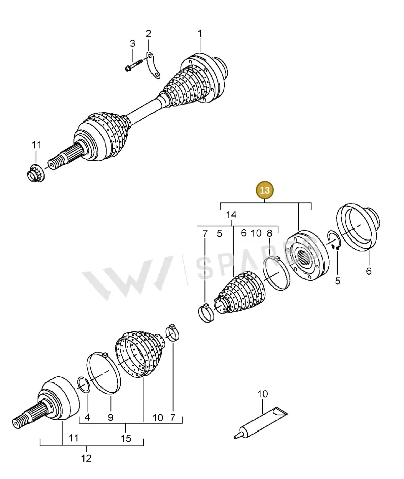 95534990201 — Porsche Cayenne (2002-2006) diagram p24401010, position 13