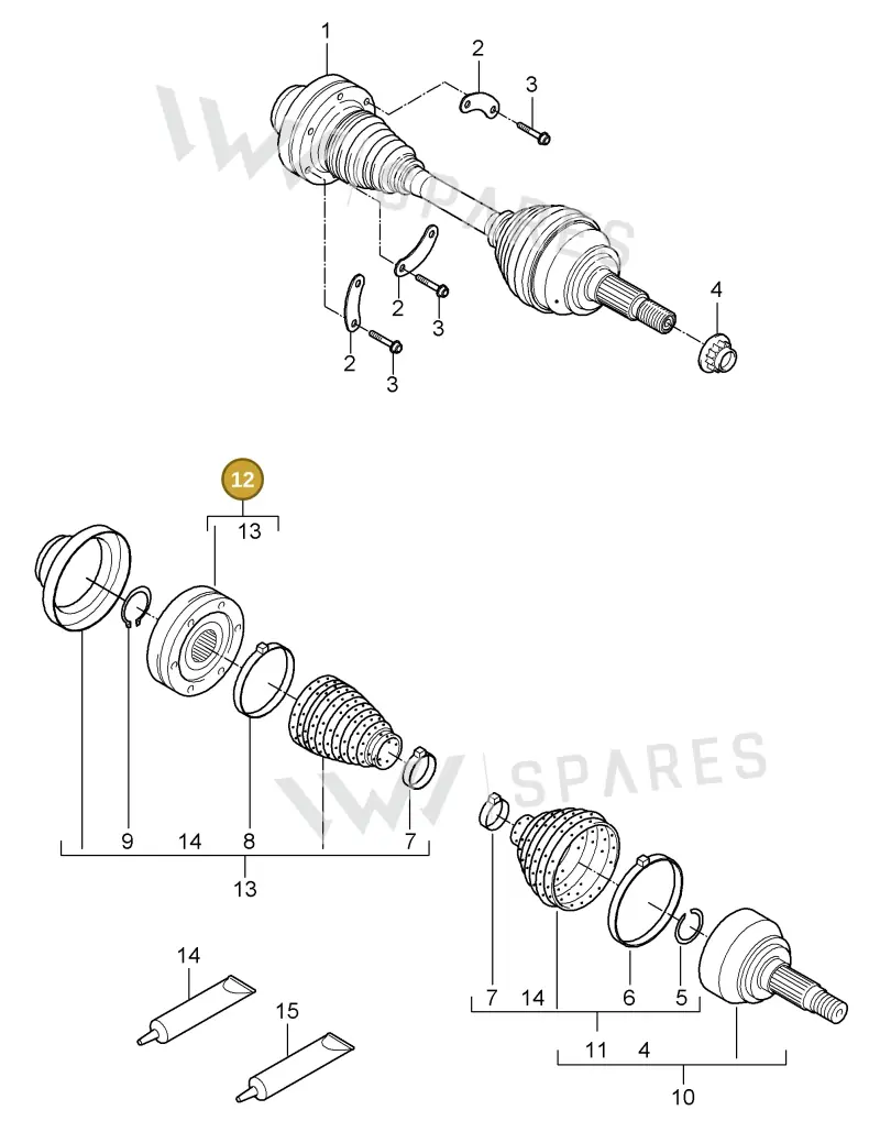 95534990201 — Porsche Cayenne (2007-2010) diagram p31401010, position 12