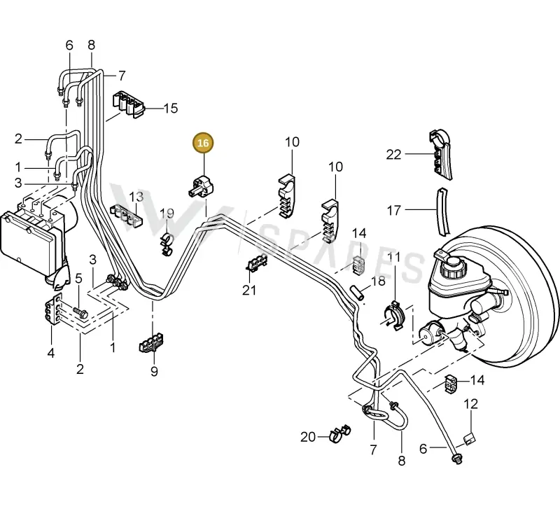 95535555000 — Porsche Cayenne (2002-2006) diagram p24604005, position 16