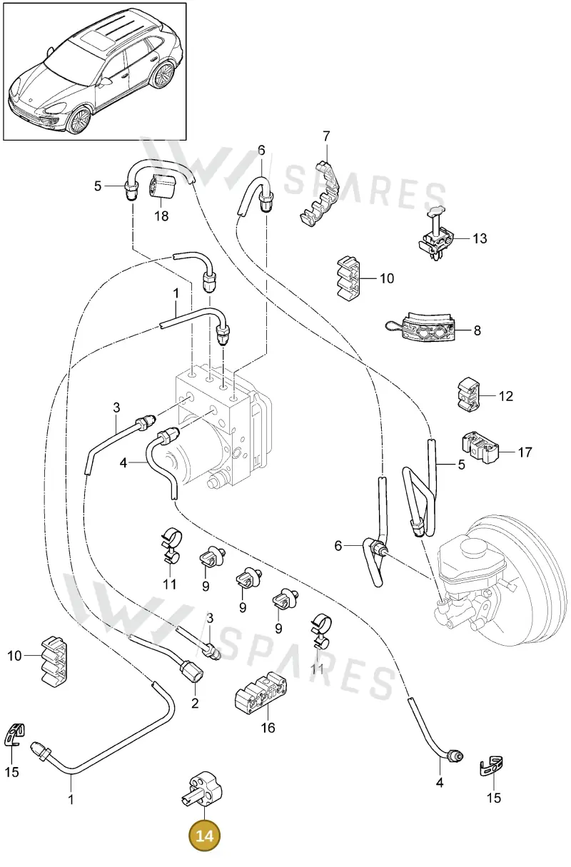95535555000 — Porsche Cayenne (2010-2018) diagram p37604005, position 14