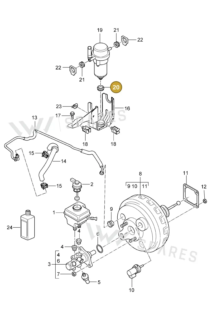 95535573510 — Porsche Cayenne (2002-2006) diagram p24604000, position 20