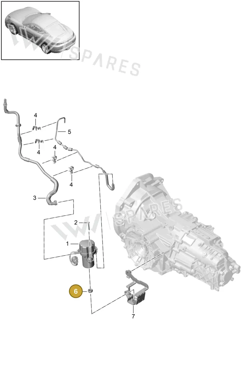 95535573510 — Porsche Cayman (2016-2019) diagram p50604050, position 6