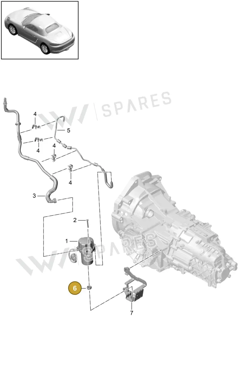 95535573510 — Porsche Boxster (2016-2019) diagram p48604020, position 6