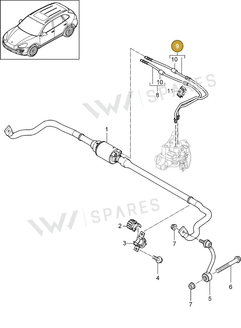 95535912202 — Porsche Cayenne (2010-2018) diagram p37501004, position 9