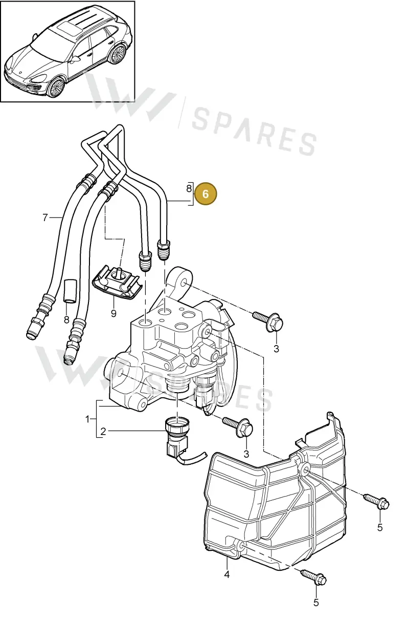 95535912302 — Porsche Cayenne (2010-2018) diagram p37501005, position 6