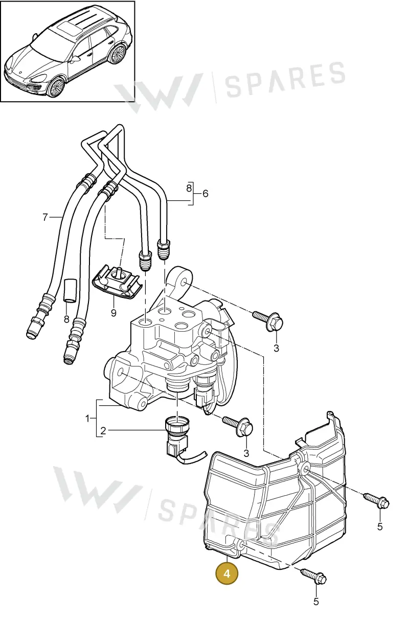 95535932500 — Porsche Cayenne (2010-2018) diagram p37501005, position 4