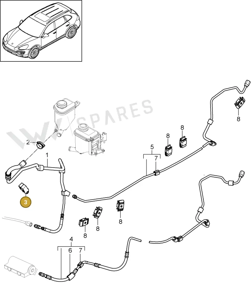 95535950900 — Porsche Cayenne (2010-2018) diagram p37402025, position 3