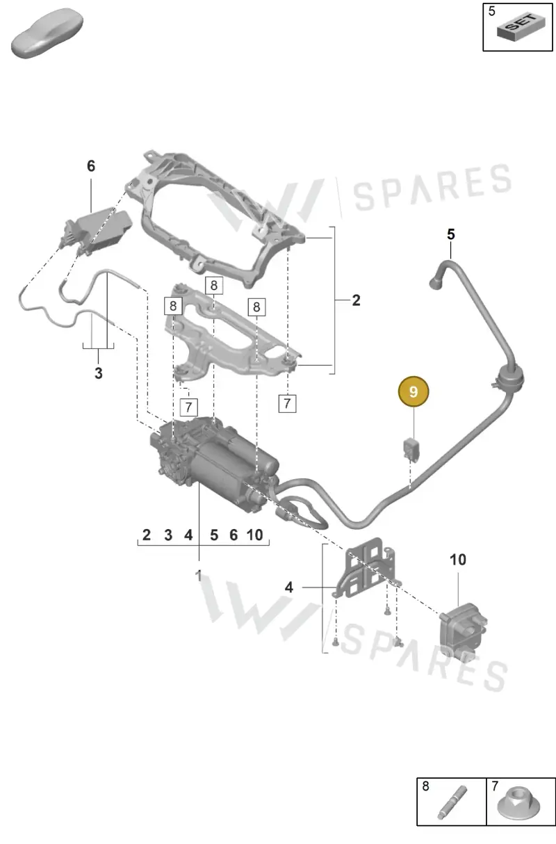 95535950900 — Porsche Taycan Sport Turismo (2019-2024) diagram p56504000, position 9