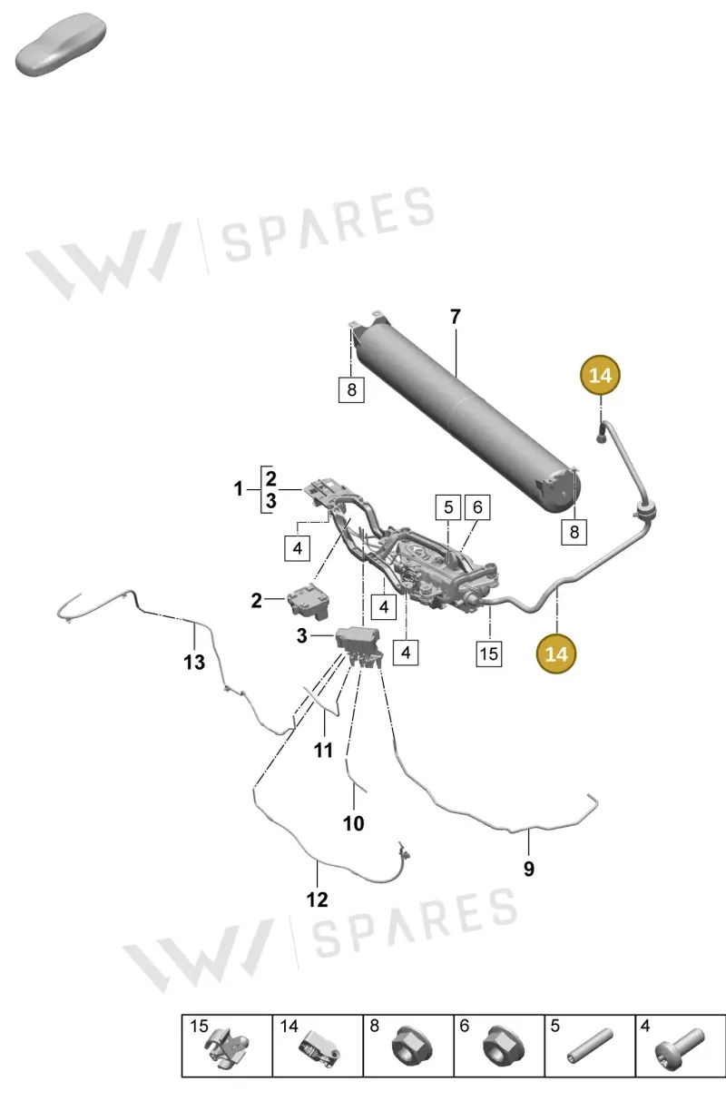 95535950900 — Porsche Taycan Sport Turismo (2023-2025) diagram p64504000, position 14