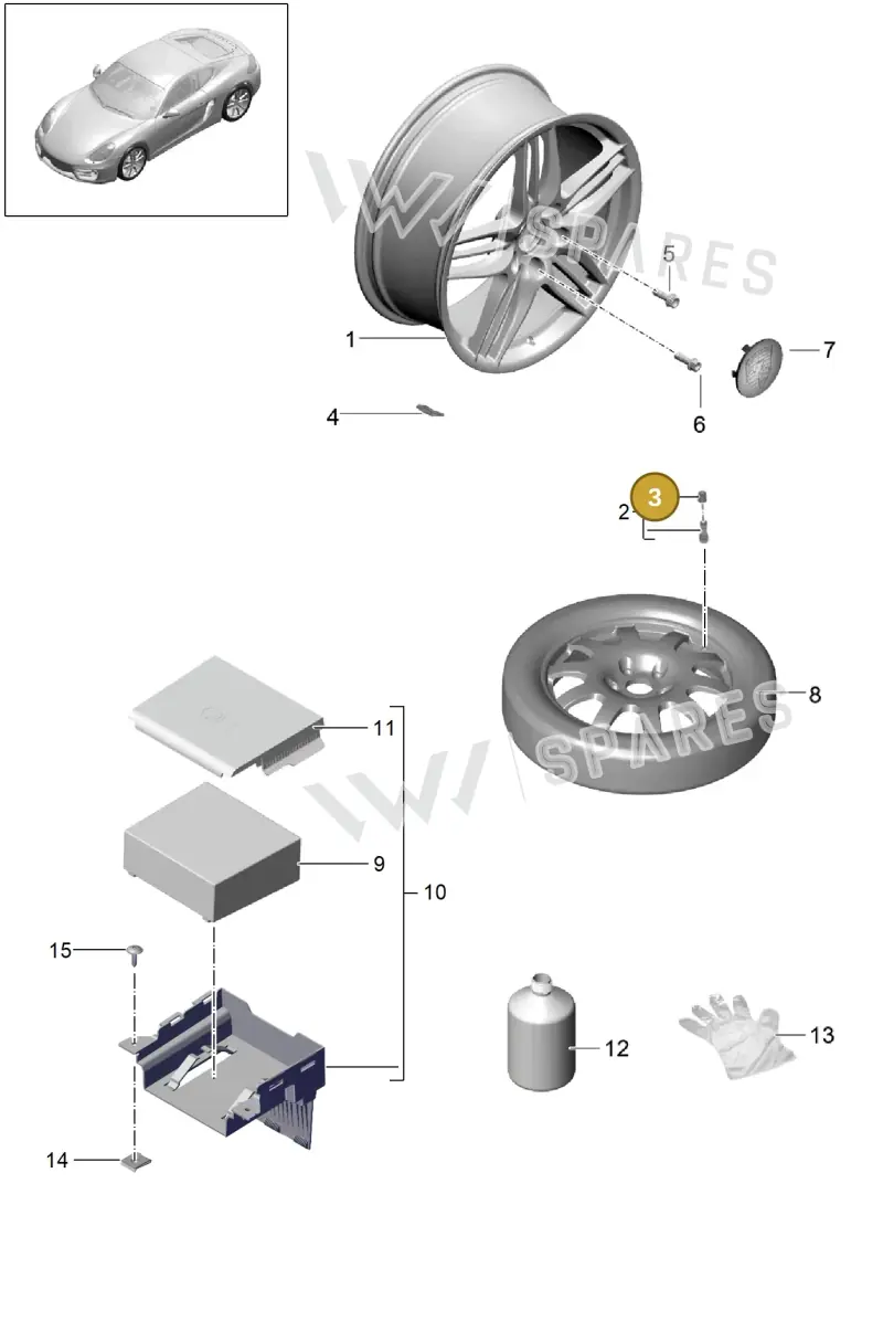 95536116300 — Porsche Cayman (2013-2016) diagram p40601000, position 3