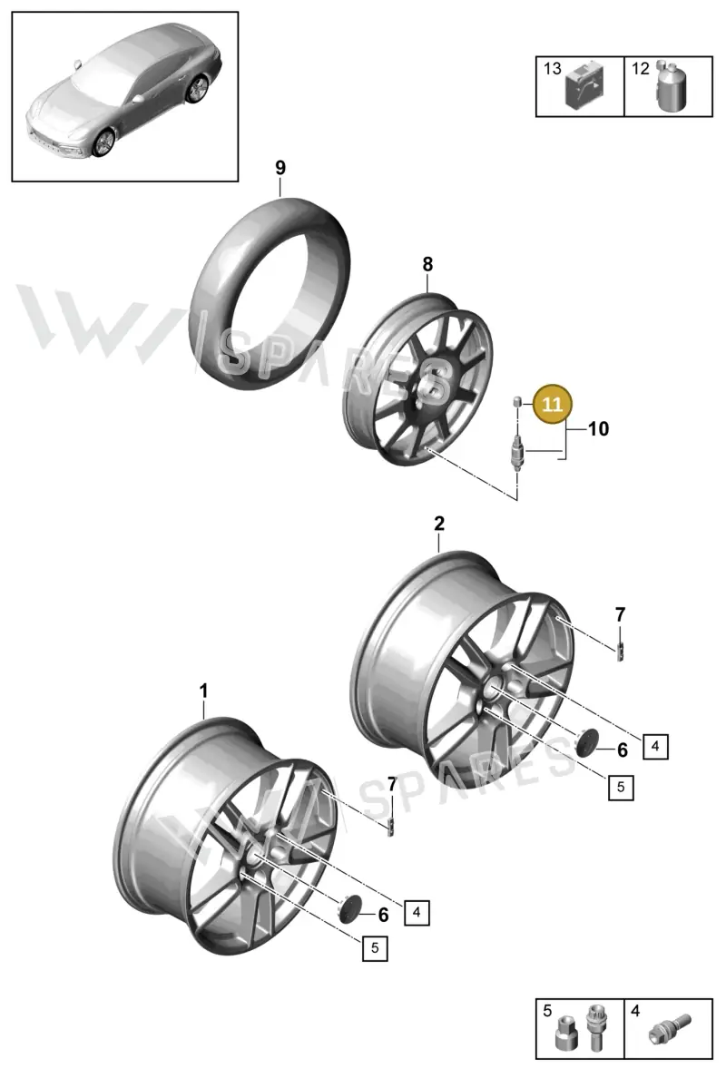 95536116300 — Porsche Panamera (2016-2020) diagram p49601000, position 11