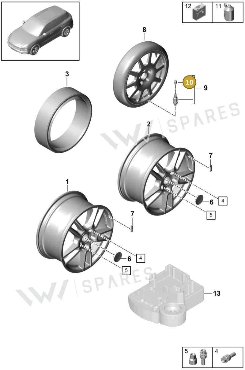 95536116300 — Porsche Cayenne (2017-2023) diagram p51601000, position 10
