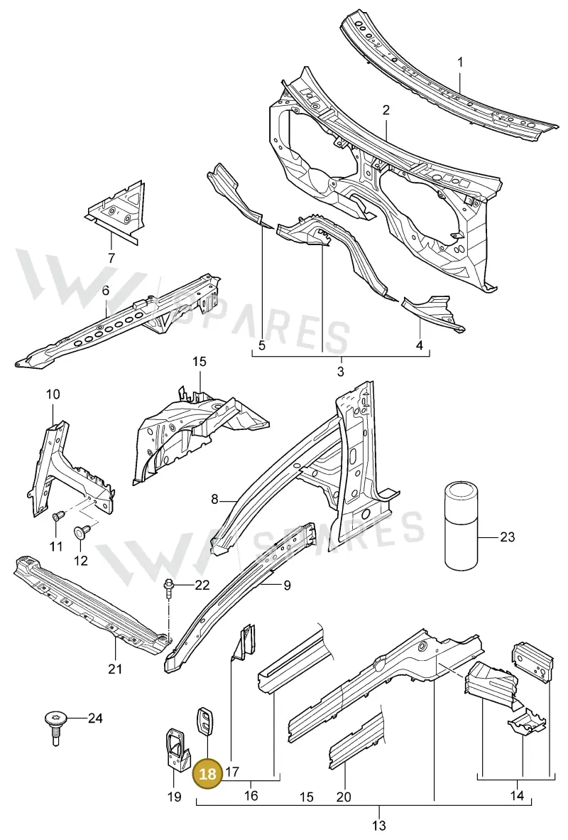 95550140900GRV — Porsche Cayenne (2002-2006) diagram p24801010, position 18