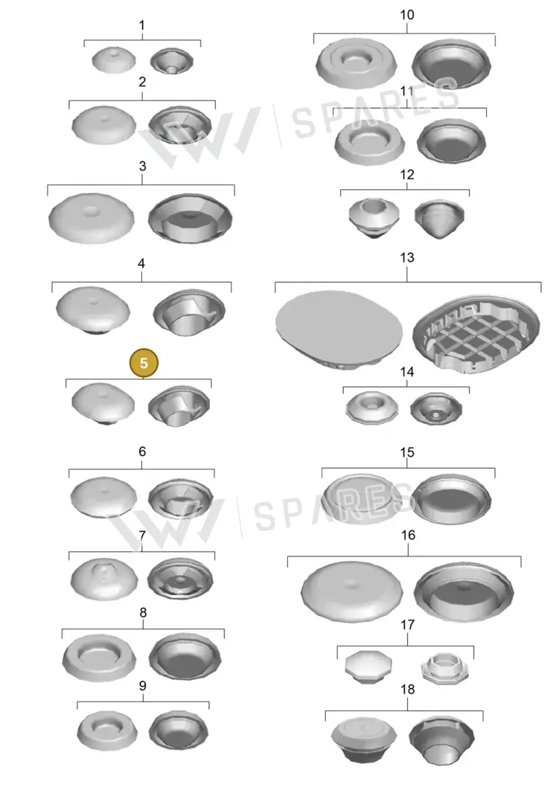 95550418500 — Porsche Cayman (2016-2019) diagram p50801002, position 5
