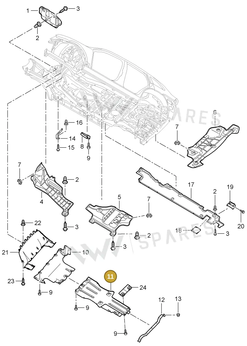 95550423102 — Porsche Cayenne (2007-2010) diagram p31801070, position 11