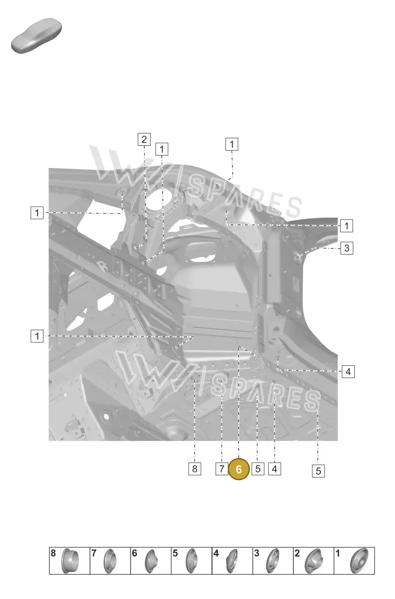 95550428100 — Porsche 911 (2018-2024) diagram p53806100, position 6
