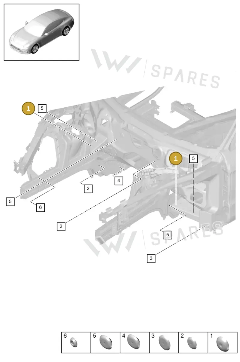 95550428100 — Porsche Panamera (2020-2023) diagram p49806000, position 1