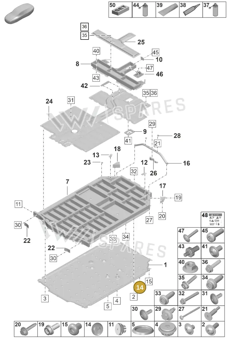 95551218800 — Porsche Taycan Sport Turismo (2019-2024) diagram p56251011, position 14