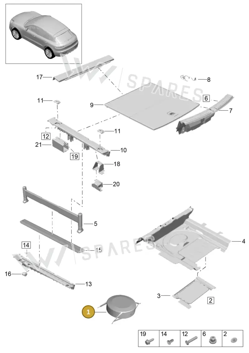 95555150400 — Porsche Macan R4 TFSI (2018-) diagram p52807050, position 1