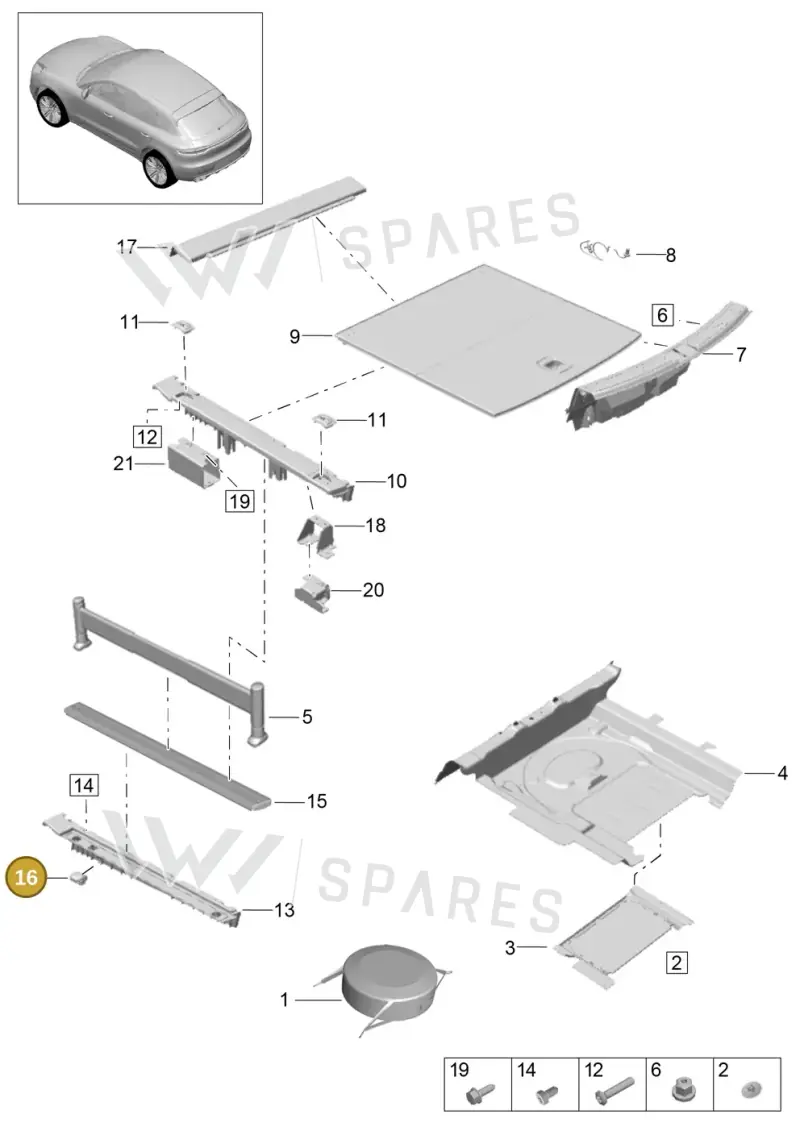 95555153900 — Porsche Macan (2018-2022) diagram p52807050, position 16